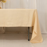 60x126inch Beige Seamless Lamour Satin Rectangle Tablecloth