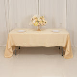 60x126inch Beige Seamless Lamour Satin Rectangle Tablecloth