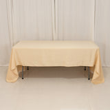 60x126inch Beige Seamless Lamour Satin Rectangle Tablecloth