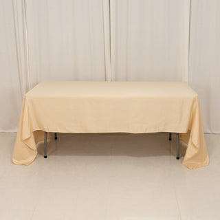 <h3 style="margin-left:0px;"><strong>Seamless Beige Lamour Satin Rectangle Tablecloth</strong>