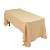 60x126inch Beige Seamless Lamour Satin Rectangle Tablecloth