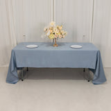 60x126inch Dusty Blue Seamless Lamour Satin Rectangle Tablecloth