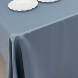 60x126inch Dusty Blue Seamless Lamour Satin Rectangle Tablecloth