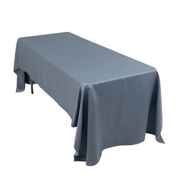 60"x126" Dusty Blue Seamless Lamour Satin Rectangle Tablecloth