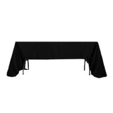 60x126inch Black Seamless Lamour Satin Rectangle Tablecloth