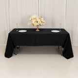 60x126inch Black Seamless Lamour Satin Rectangle Tablecloth