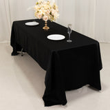 60x126inch Black Seamless Lamour Satin Rectangle Tablecloth