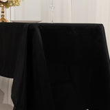 60x126inch Black Seamless Lamour Satin Rectangle Tablecloth