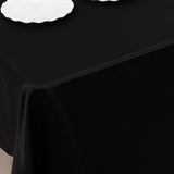 60x126inch Black Seamless Lamour Satin Rectangle Tablecloth