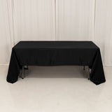 60x126inch Black Seamless Lamour Satin Rectangle Tablecloth