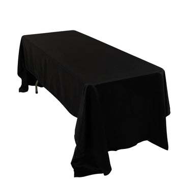 60"x126" Black Seamless Lamour Satin Rectangle Tablecloth