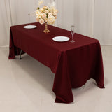 60x126inch Burgundy Seamless Lamour Satin Rectangle Tablecloth