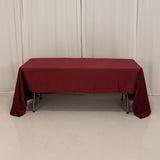 60x126inch Burgundy Seamless Lamour Satin Rectangle Tablecloth