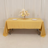 60x126inch Champagne Seamless Lamour Satin Rectangle Tablecloth