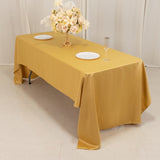 60x126inch Champagne Seamless Lamour Satin Rectangle Tablecloth