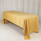 60"x126" Champagne Lamour Satin Rectangle Tablecloth