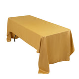 60x126inch Champagne Seamless Lamour Satin Rectangle Tablecloth