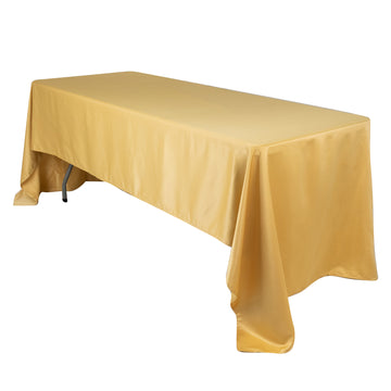 Lamour Satin 60"x126" Rectangle Tablecloth Champagne - Soft & Silk-Like Table Cover