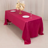 60x126inch fuchsia Seamless Lamour Satin Rectangle Tablecloth