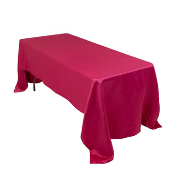 60"x126" Fuchsia Seamless Lamour Satin Rectangle Tablecloth