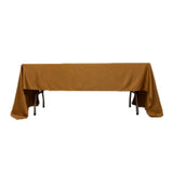 60x126inch gold Seamless Lamour Satin Rectangle Tablecloth