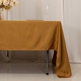 60x126inch gold Seamless Lamour Satin Rectangle Tablecloth