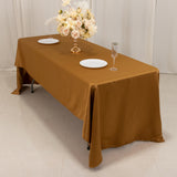 60x126inch gold Seamless Lamour Satin Rectangle Tablecloth