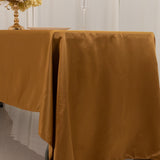 60x126inch gold Seamless Lamour Satin Rectangle Tablecloth