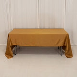 60x126inch gold Seamless Lamour Satin Rectangle Tablecloth