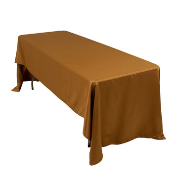 60"x126" Gold Seamless Lamour Satin Rectangle Tablecloth