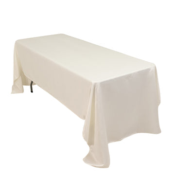 60"x126" Ivory Seamless Lamour Satin Rectangle Tablecloth