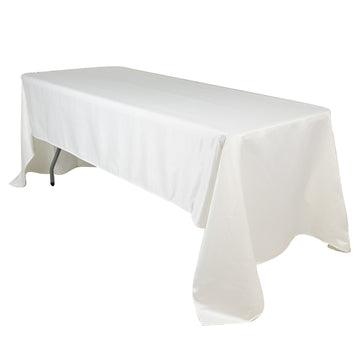 Lamour Satin 60"x126" Rectangle Tablecloth Ivory - Soft & Silk-Like Table Cover