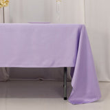 60x126inch lavender lilac Seamless Lamour Satin Rectangle Tablecloth