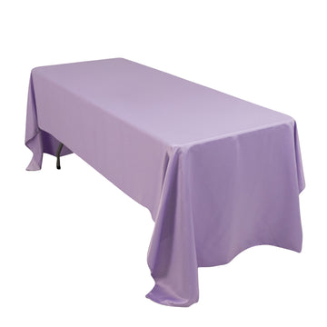 60"x126" Lavender Lilac Seamless Lamour Satin Rectangle Tablecloth