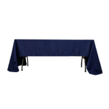 60x126inch navy blue Seamless Lamour Satin Rectangle Tablecloth