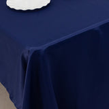 60x126inch navy blue Seamless Lamour Satin Rectangle Tablecloth