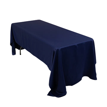 60"x126" Navy Blue Seamless Lamour Satin Rectangle Tablecloth