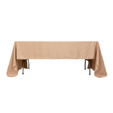 60x126inch nude natural Seamless Lamour Satin Rectangle Tablecloth