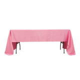 60x126inch pink Seamless Lamour Satin Rectangle Tablecloth