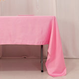 60x126inch pink Seamless Lamour Satin Rectangle Tablecloth