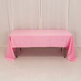 60x126inch pink Seamless Lamour Satin Rectangle Tablecloth