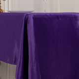 60x126inch purple Seamless Lamour Satin Rectangle Tablecloth