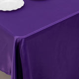 60x126inch purple Seamless Lamour Satin Rectangle Tablecloth