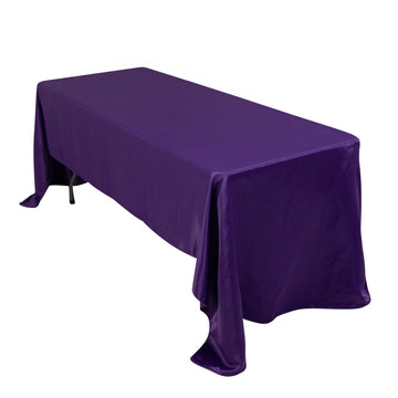 60"x126" Purple Seamless Lamour Satin Rectangle Tablecloth