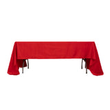 60x126inch red Seamless Lamour Satin Rectangle Tablecloth