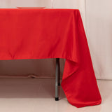 60x126inch red Seamless Lamour Satin Rectangle Tablecloth