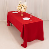 60x126inch red Seamless Lamour Satin Rectangle Tablecloth