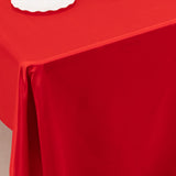 60x126inch red Seamless Lamour Satin Rectangle Tablecloth