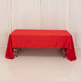 60x126inch red Seamless Lamour Satin Rectangle Tablecloth