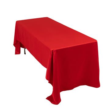 60"x126" Red Seamless Lamour Satin Rectangle Tablecloth